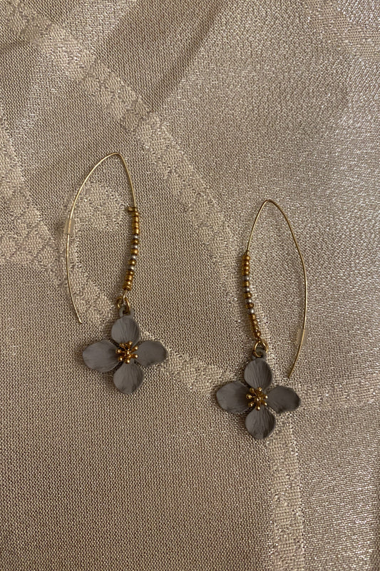 Beaded Flower Dangle Earrings