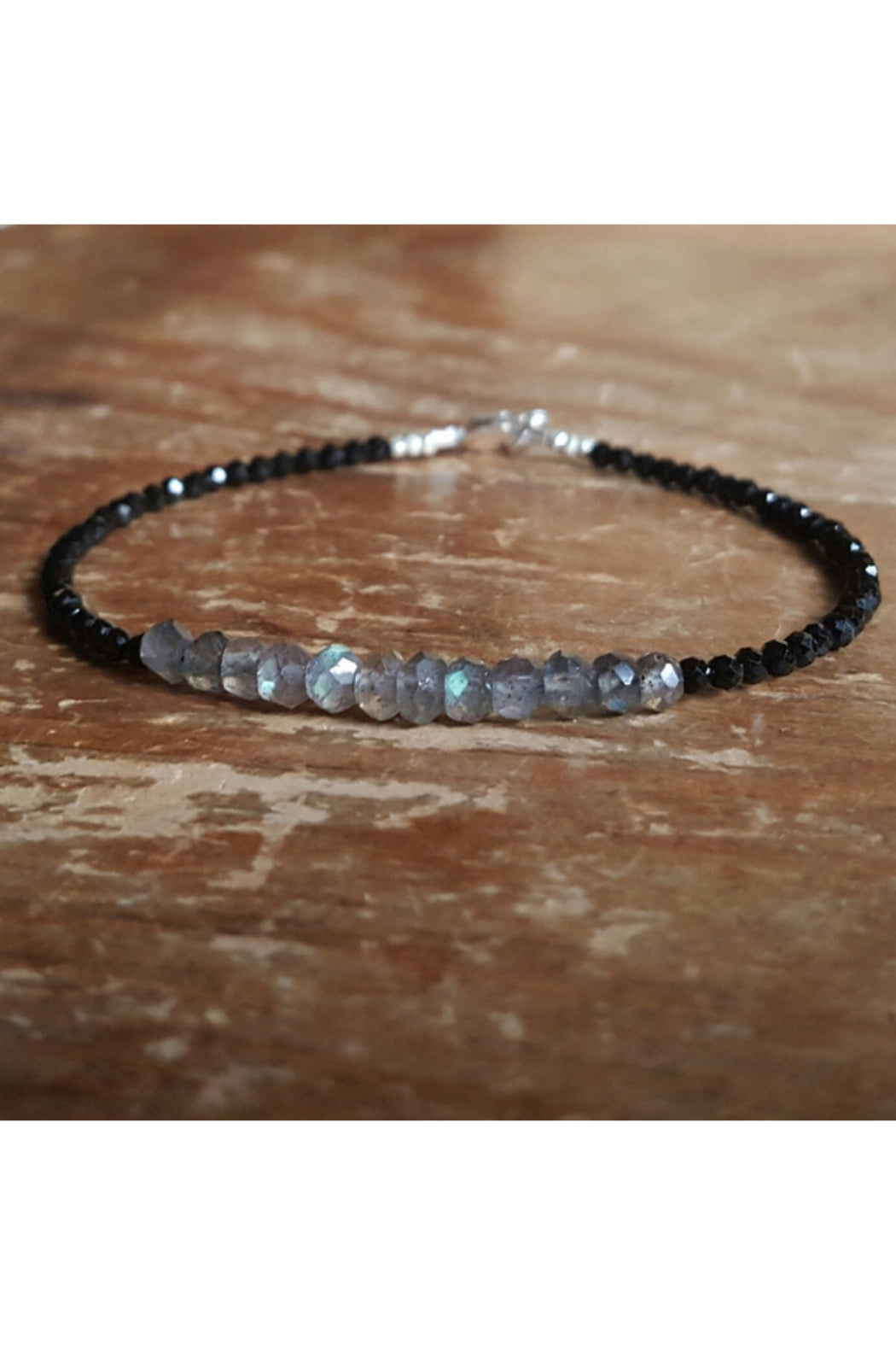 Beaded Gemstone Bracelet Hill Tribe Silver Bracelet