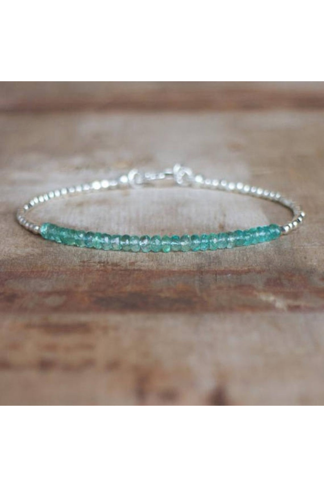 Beaded Gemstone Bracelet Hill Tribe Silver Bracelet
