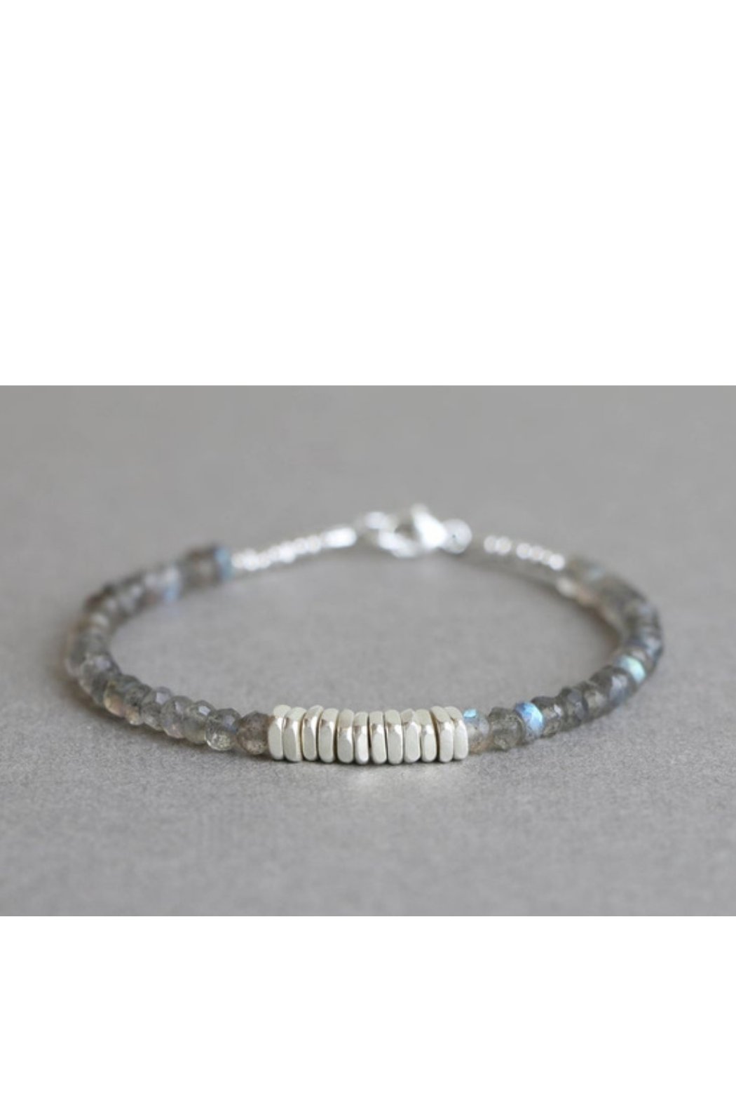 Beaded Gemstone Bracelet Hill Tribe Silver Bracelet
