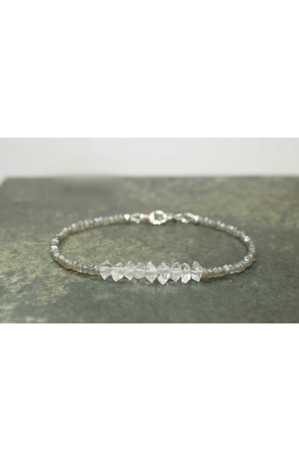 Beaded Gemstone Bracelet Hill Tribe Silver Bracelet
