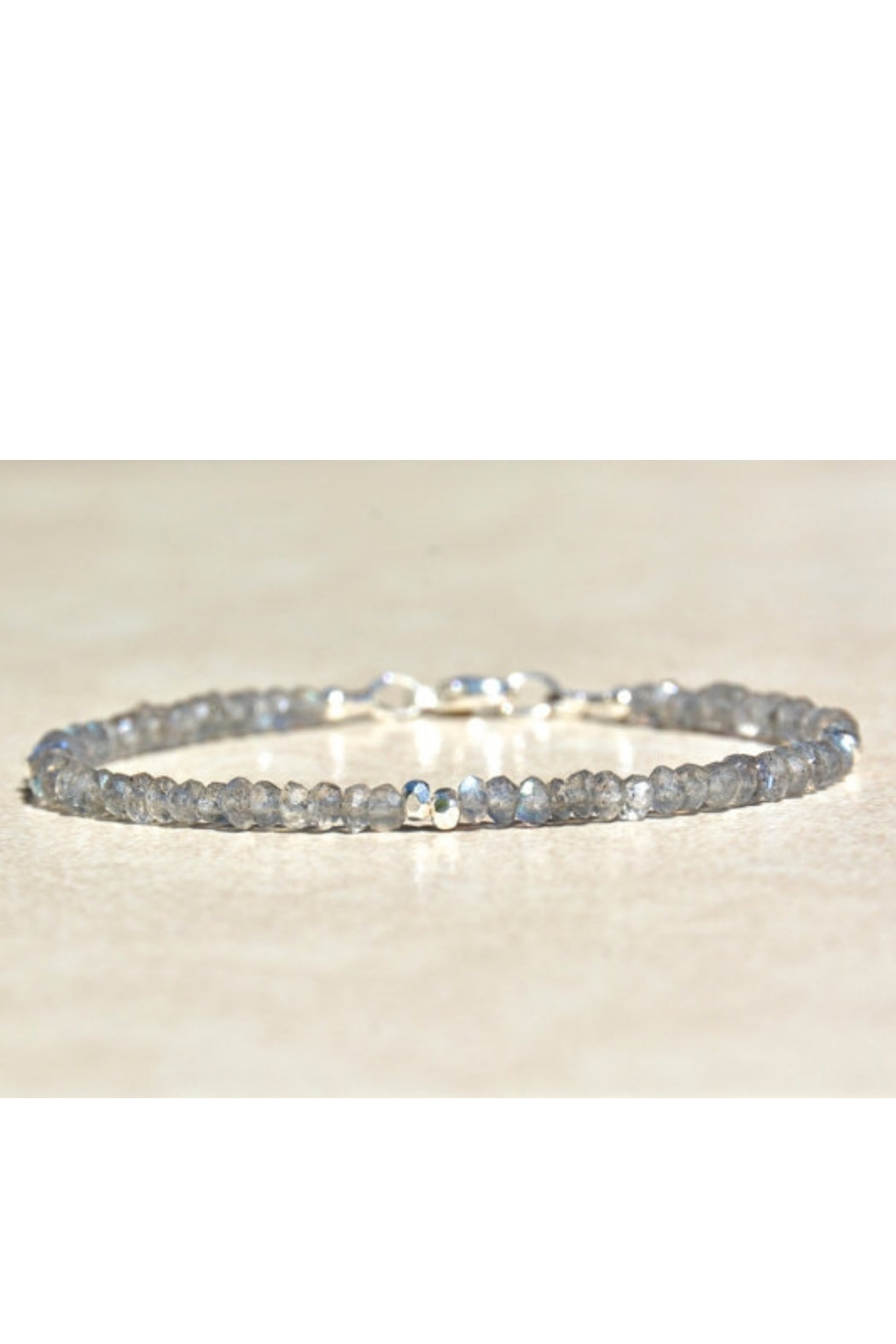 Beaded Gemstone Bracelet Hill Tribe Silver Bracelet