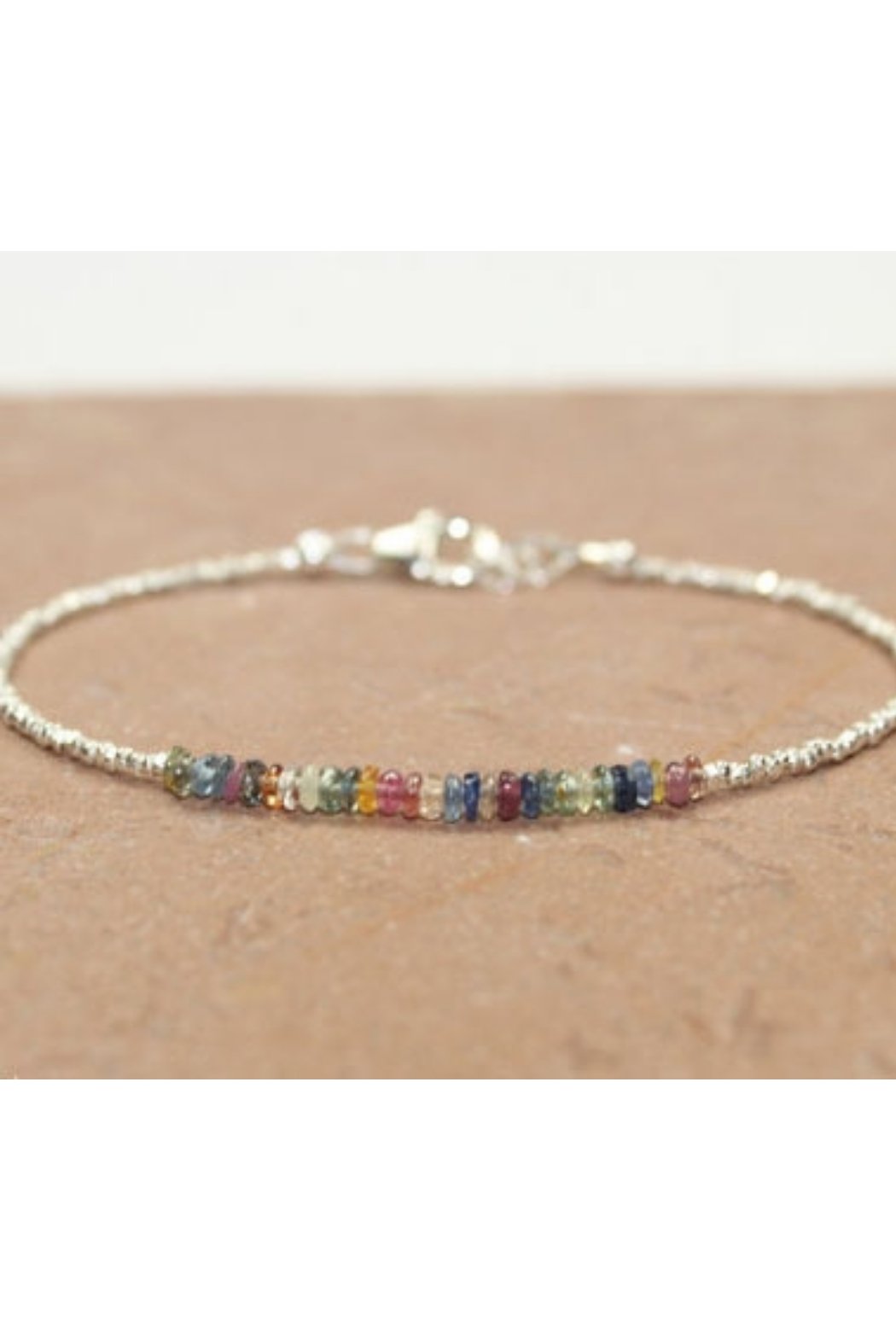 Beaded Gemstone Bracelet Hill Tribe Silver Bracelet