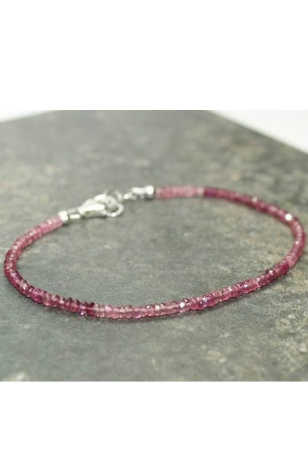 Beaded Gemstone Bracelet Hill Tribe Silver Bracelet