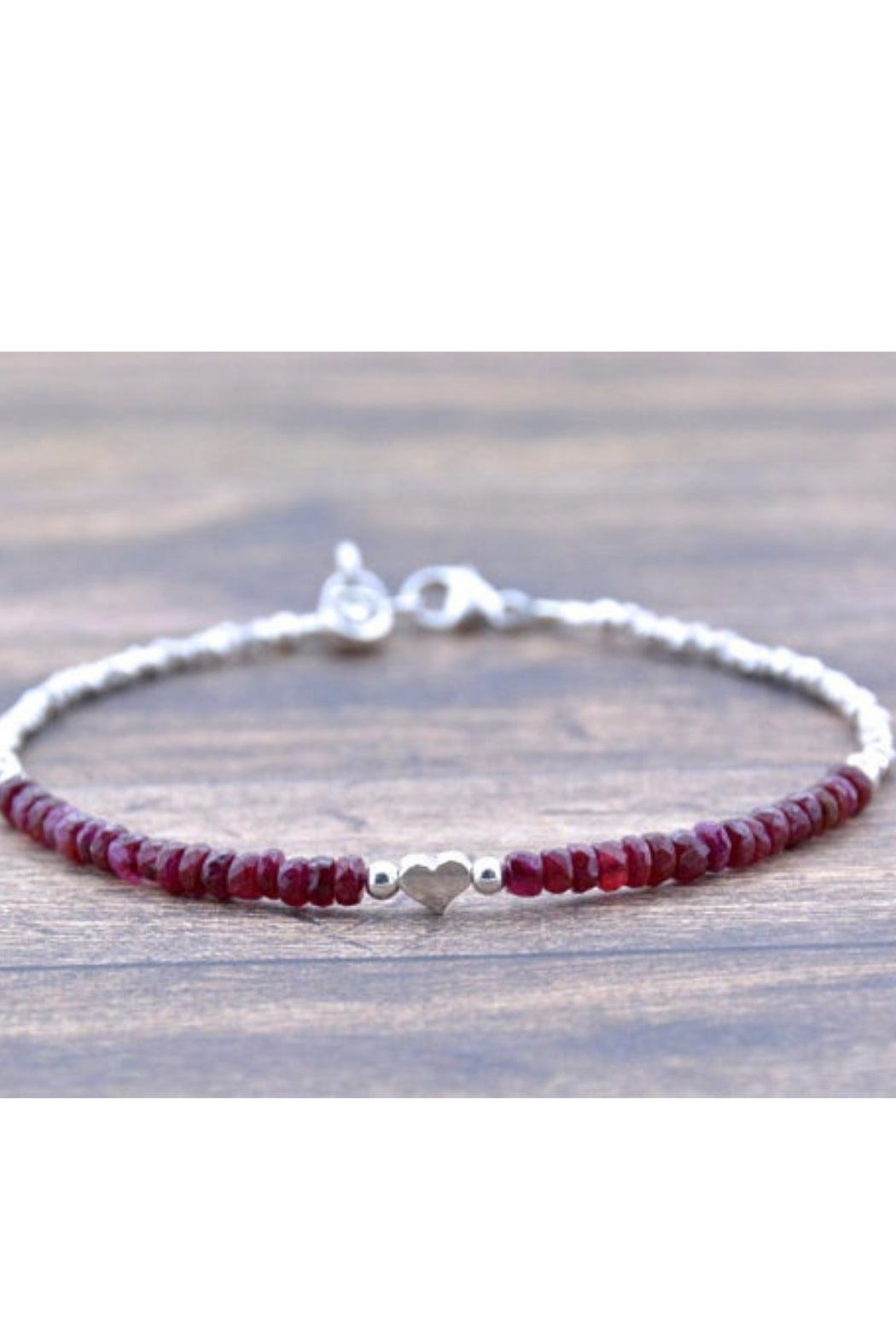 Beaded Gemstone Bracelet Hill Tribe Silver Bracelet