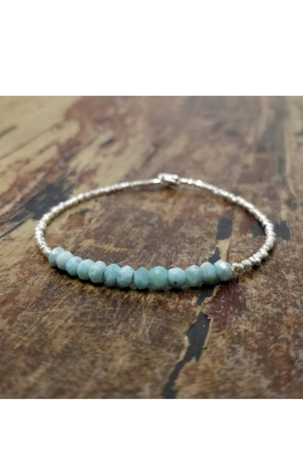 Beaded Gemstone Bracelet Hill Tribe Silver Bracelet