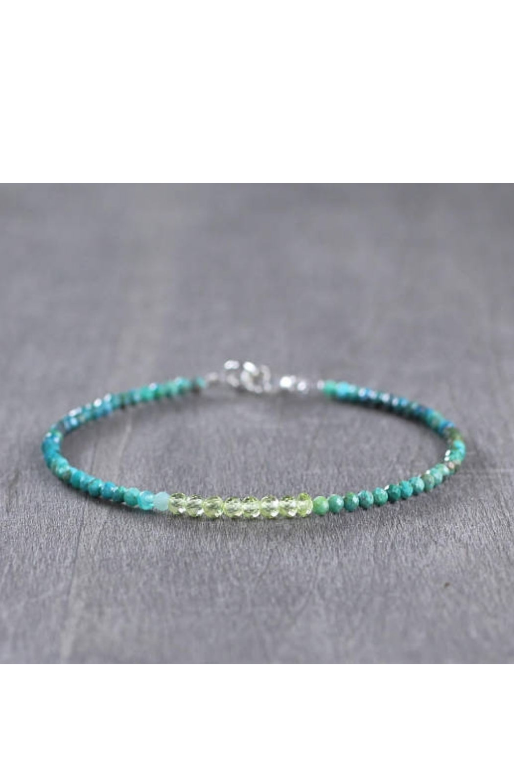 Beaded Gemstone Bracelet Hill Tribe Silver Bracelet
