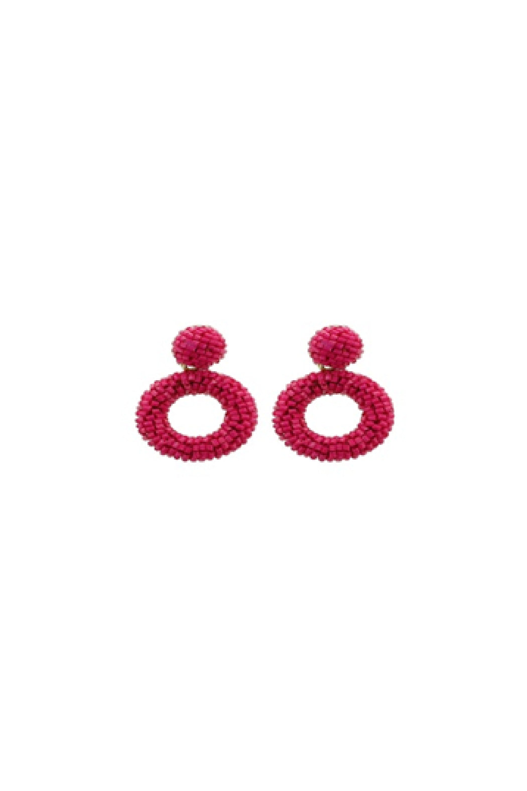 Beaded Round Earrings