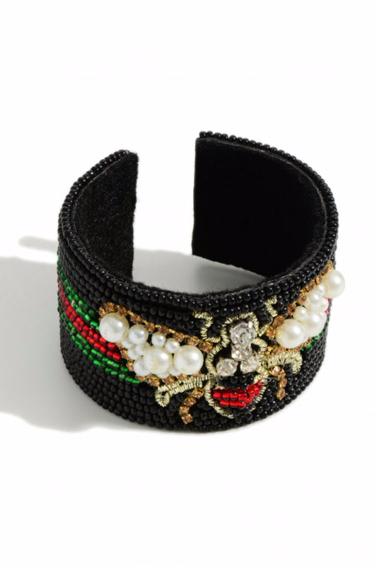 Bee Beaded Cuff Bracelet