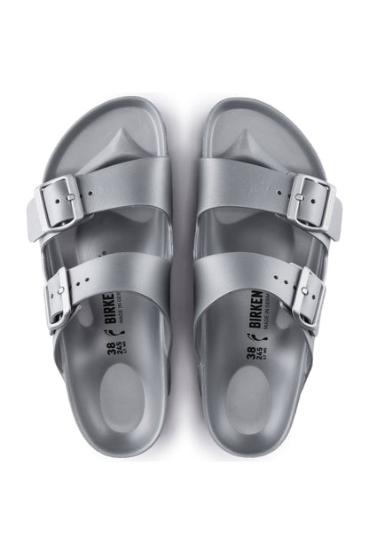 Birkenstock Arizona Essentials EVA Narrow Width in Metallic Silver