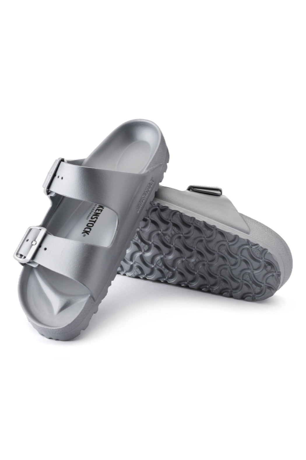 Birkenstock Arizona Essentials EVA Narrow Width in Metallic Silver