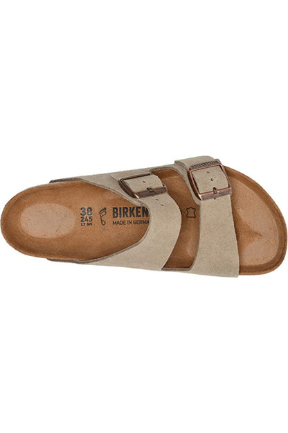 BIRKENSTOCK ARIZONA HARD FOOTBED MEDIUM/WIDE WIDTH IN TAUPE