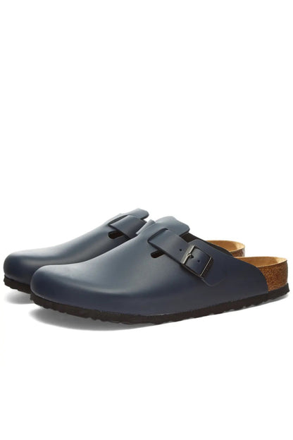 Birkenstock Boston in Narrow Width Blue Leather