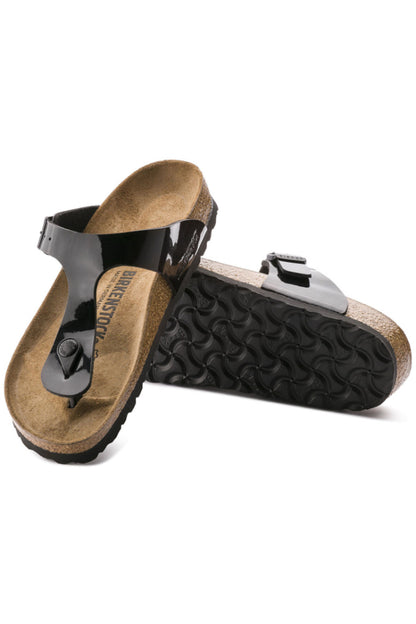 Birkenstock Gizeh Regular Width in  Black Patent