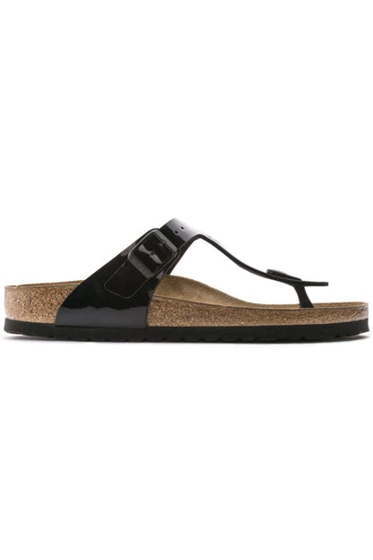Birkenstock Gizeh Regular Width in  Black Patent
