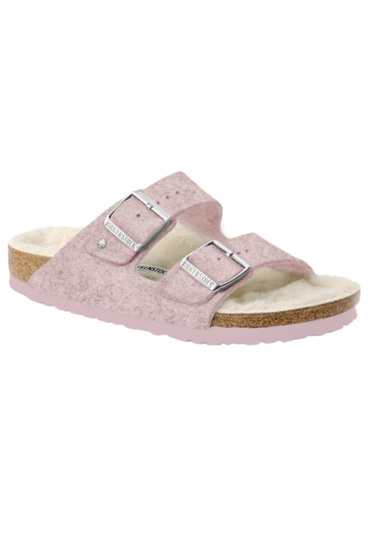 Birkenstock Women's Arizona Wool Narrow/Medium With in Soft Pink Natural