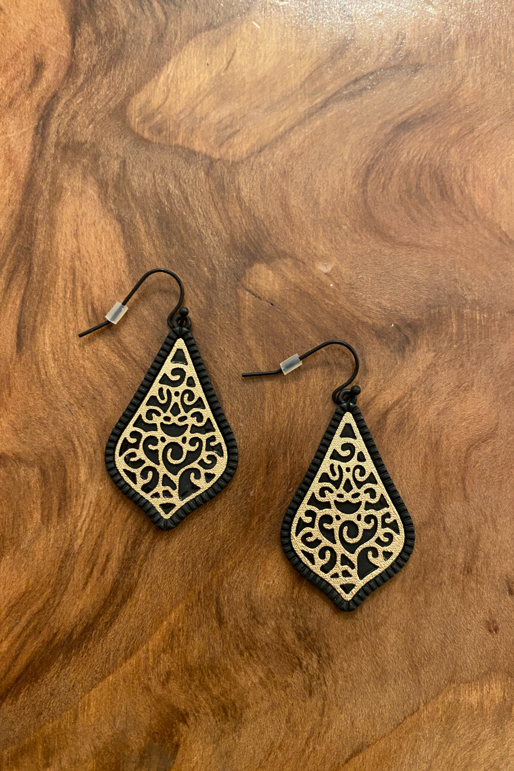 Black and Gold Multi Dangle Earrings