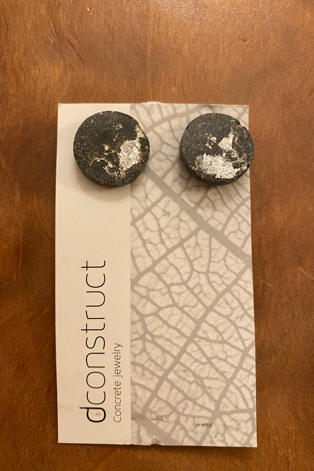 Black Concrete Circle Studs