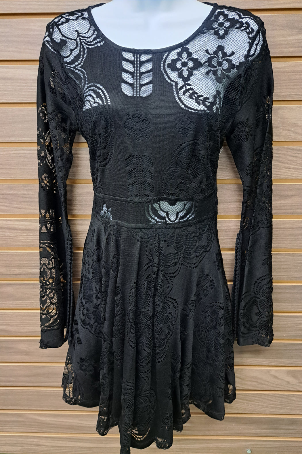 Black Lace Cutout Dress