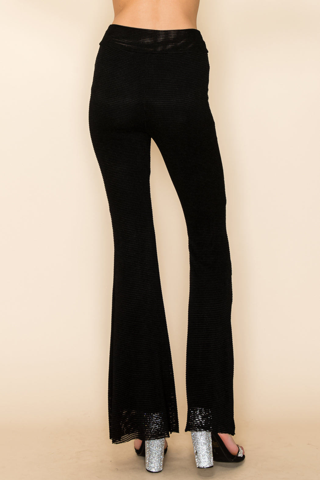Black Rhinestone Studded Pants
