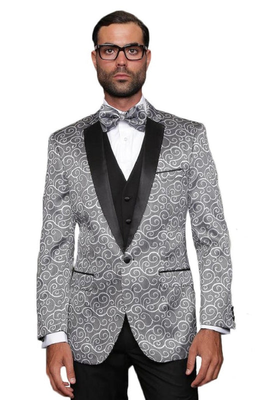 Black & Silver Swirl Blazer