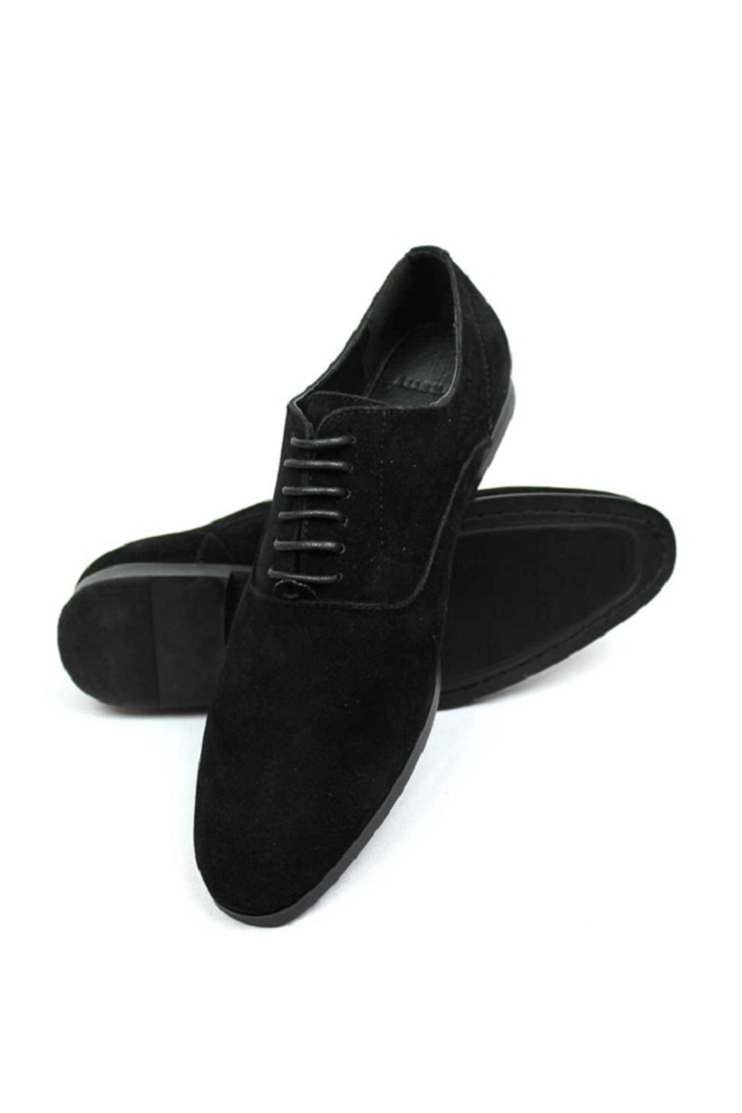 Black Suede Round Toe Dress Shoes