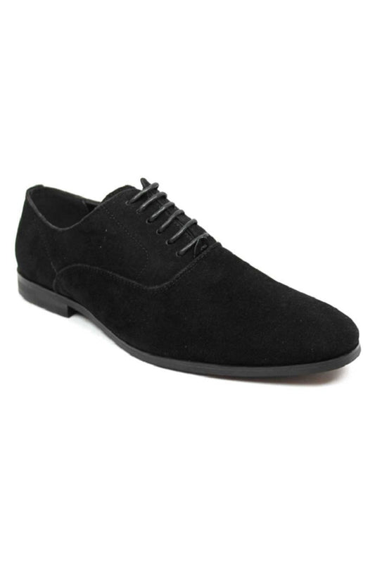 Black Suede Round Toe Dress Shoes