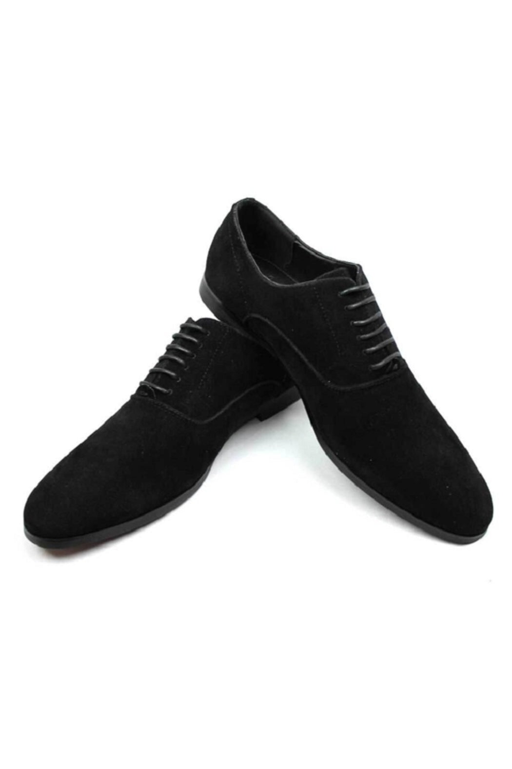 Black Suede Round Toe Dress Shoes