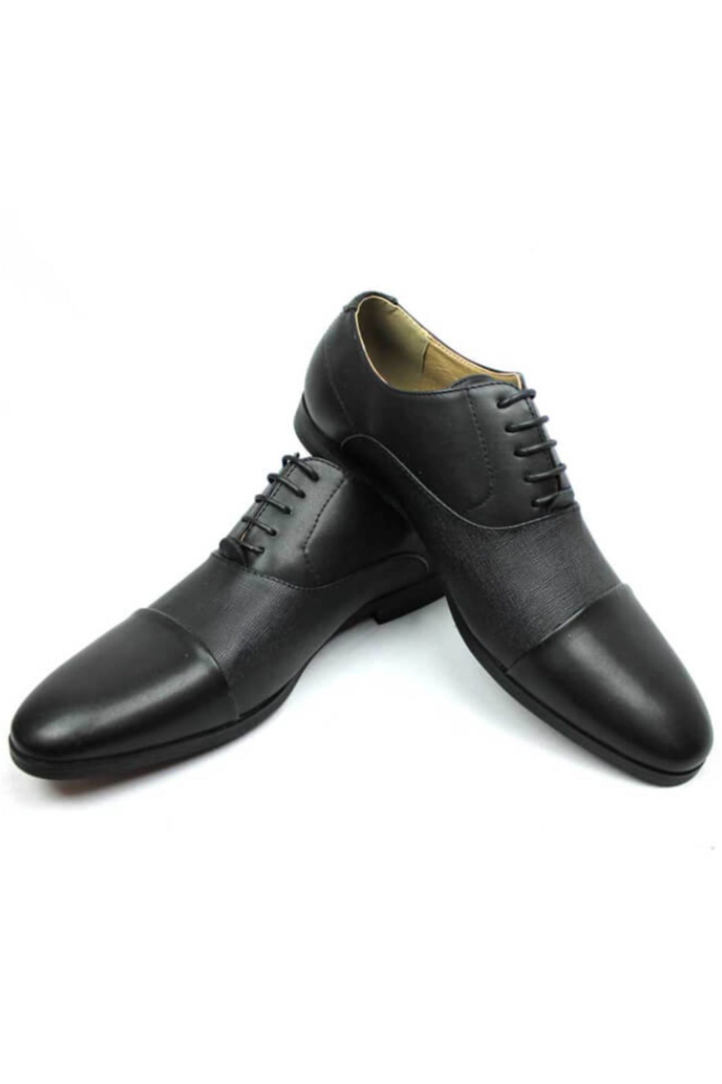 Black Two Tone Cap Toe Dress Shoes