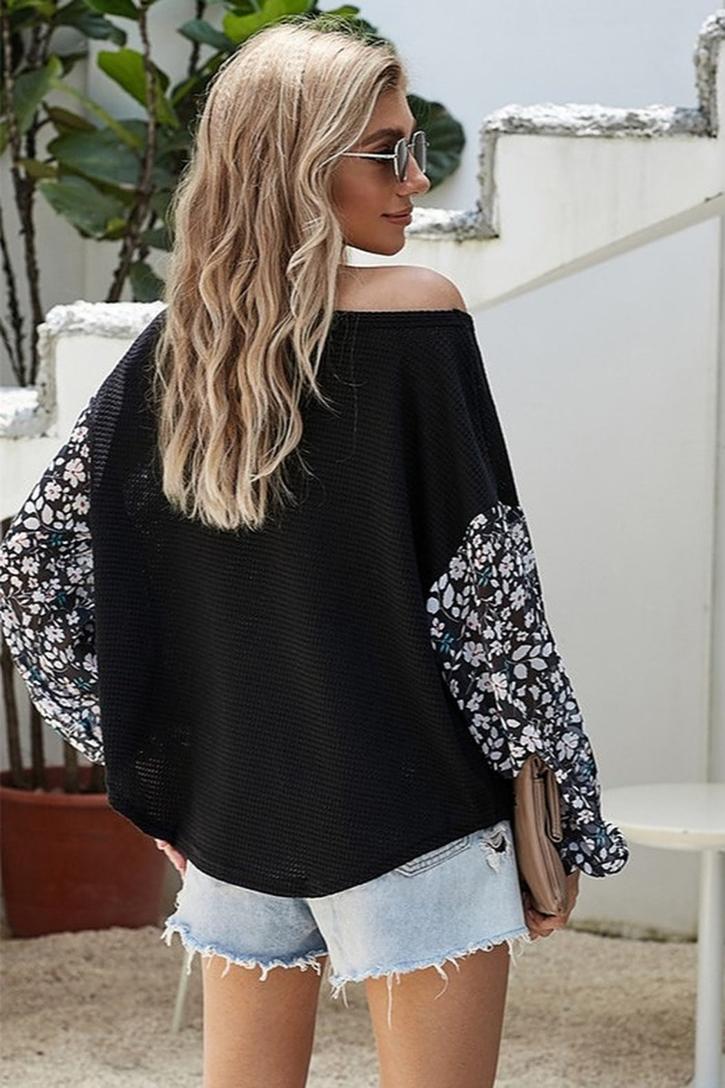 Blossom Contrast Swiss Dot Knit Top