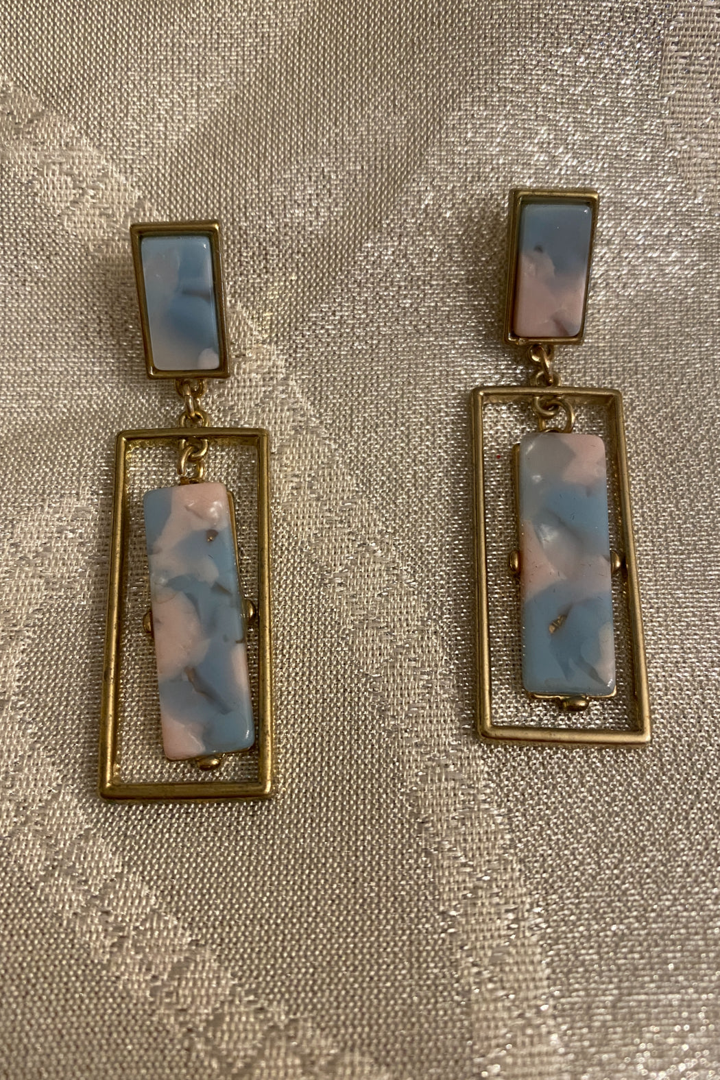 Blue and Pink Multi Resin Earrings