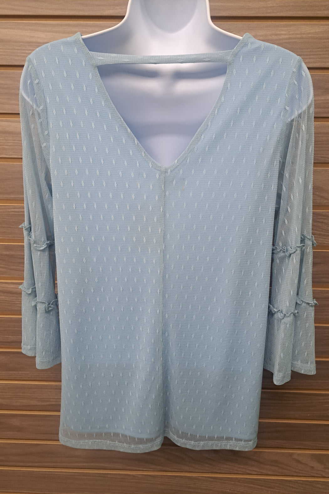Blue lace overlay top