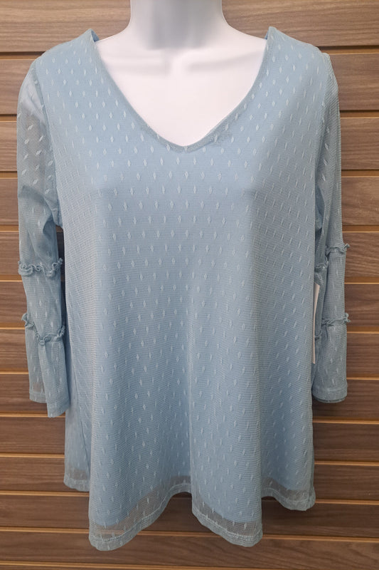 Blue lace overlay top