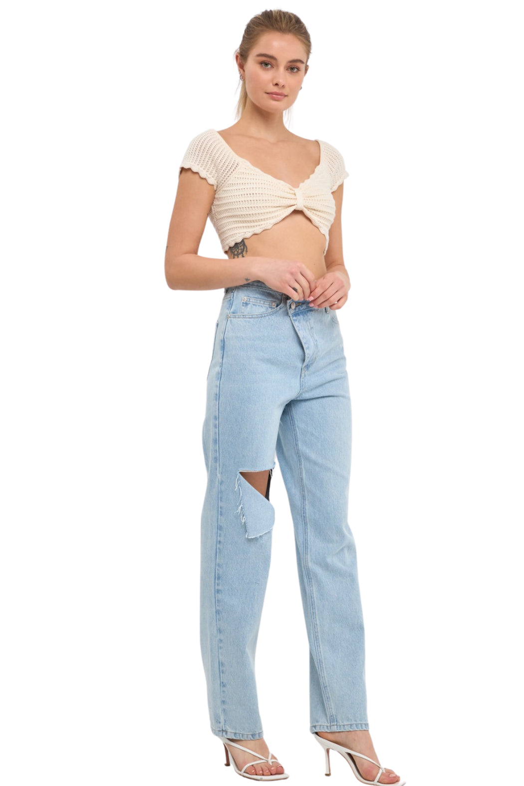 Bow Knit Crop Top