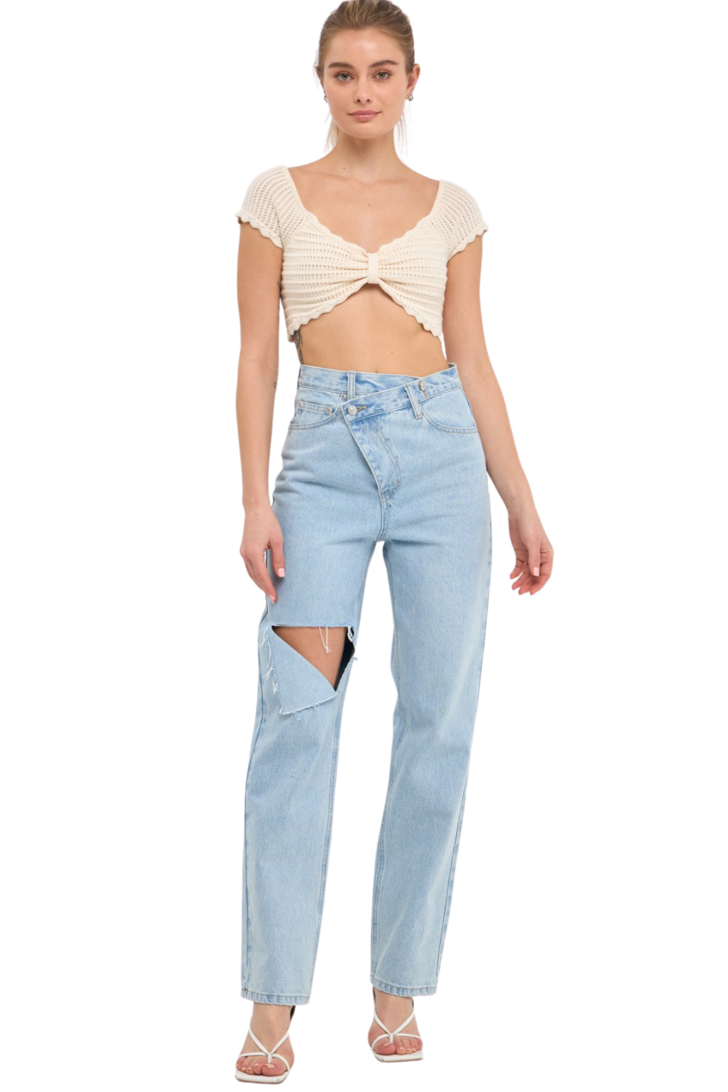 Bow Knit Crop Top