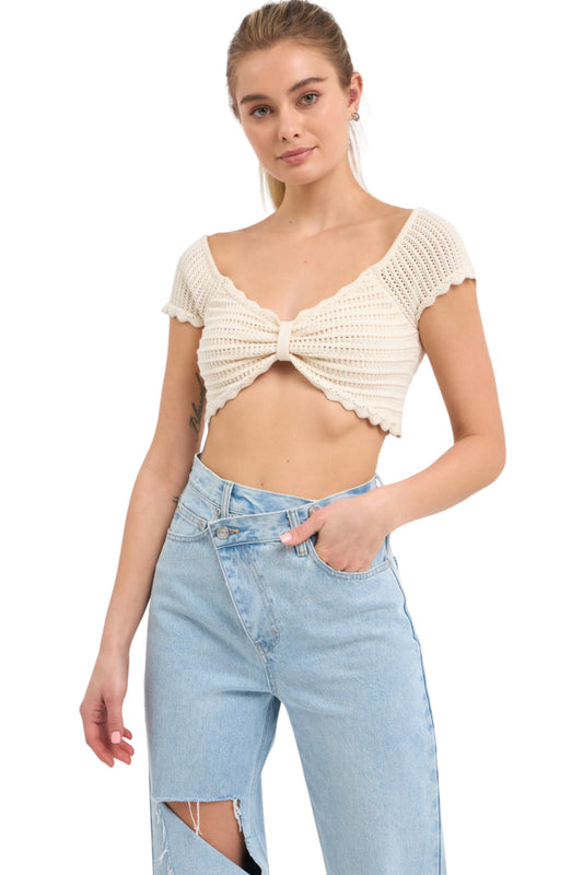 Bow Knit Crop Top