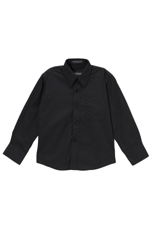 Boys Black Button Up Dress Shirt