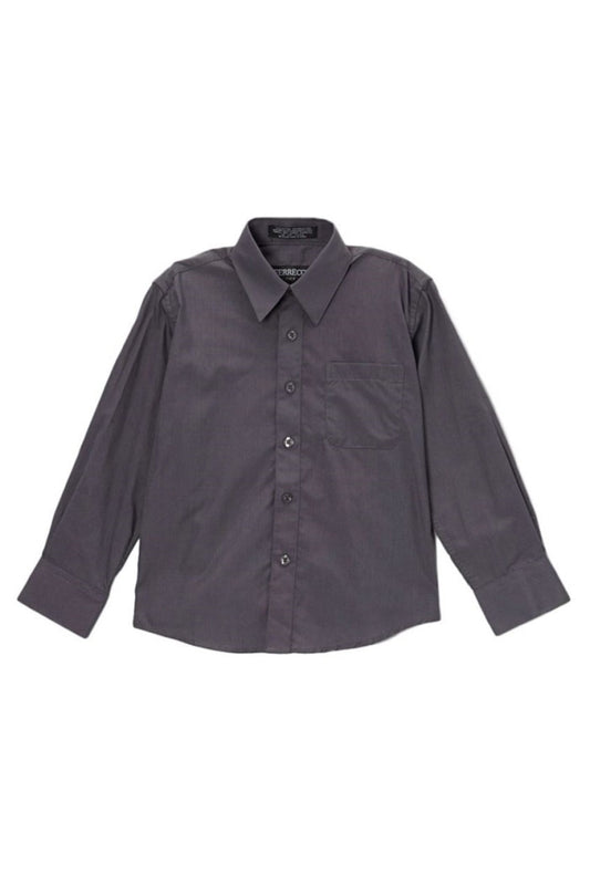 Boys Charcoal Button Up Dress Shirt