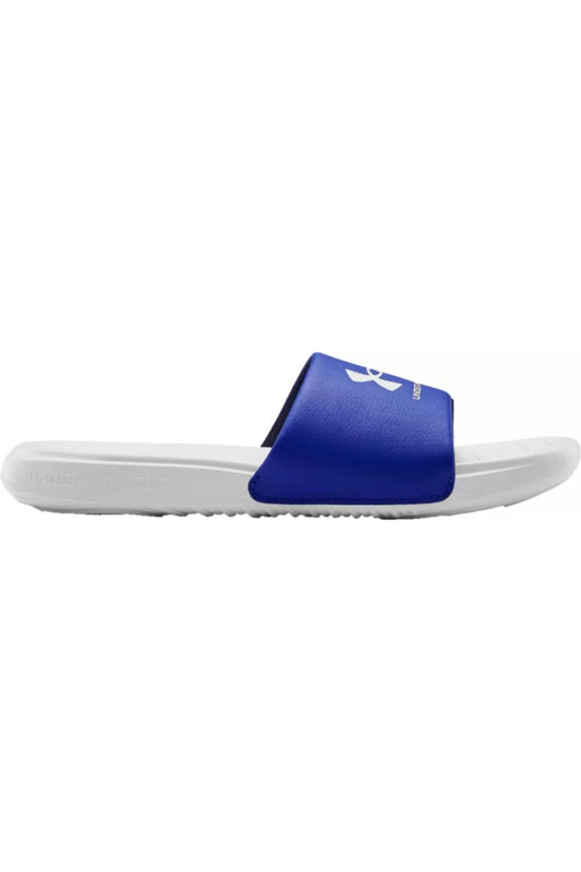 Boys Under Armour Slides in Gray/Blue