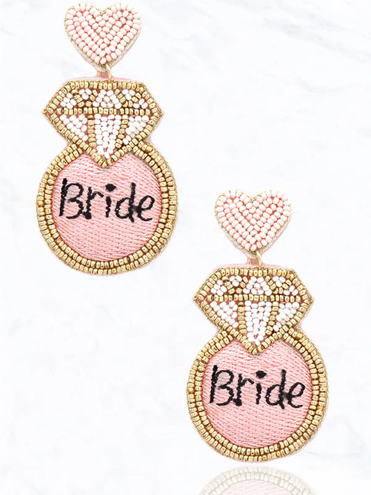 Bride and Team Bride Handmade Beaded Earrings