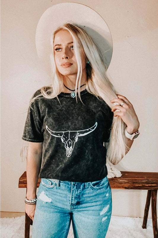 Bull Skull Tie Dye Tee