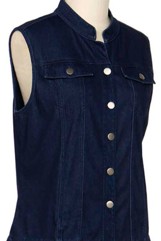 Button up knit Denim Vest