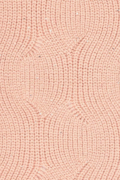 C.C Brioche Cable Pattern Sequin Scarf
