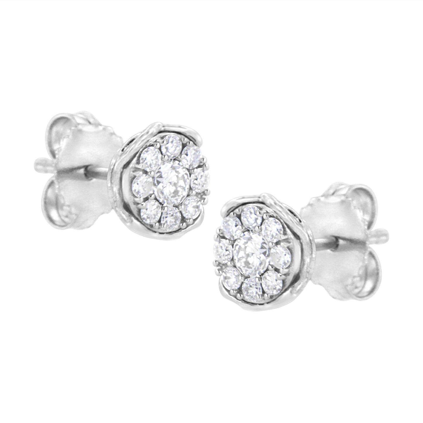 .925 Sterling Silver 1/2 Cttw Lab Grown Diamond Composite Earring (F-G Color, Vs2-Si1 Clarity)
