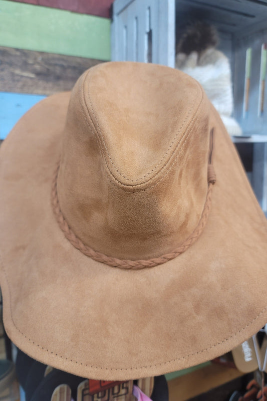 camel boho floppy rim hat