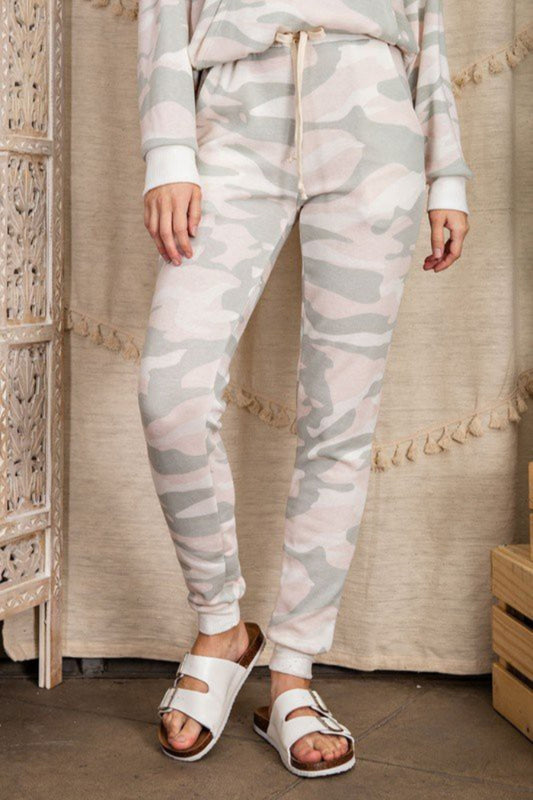 Camo Print Lounge Wear Jogger Pants