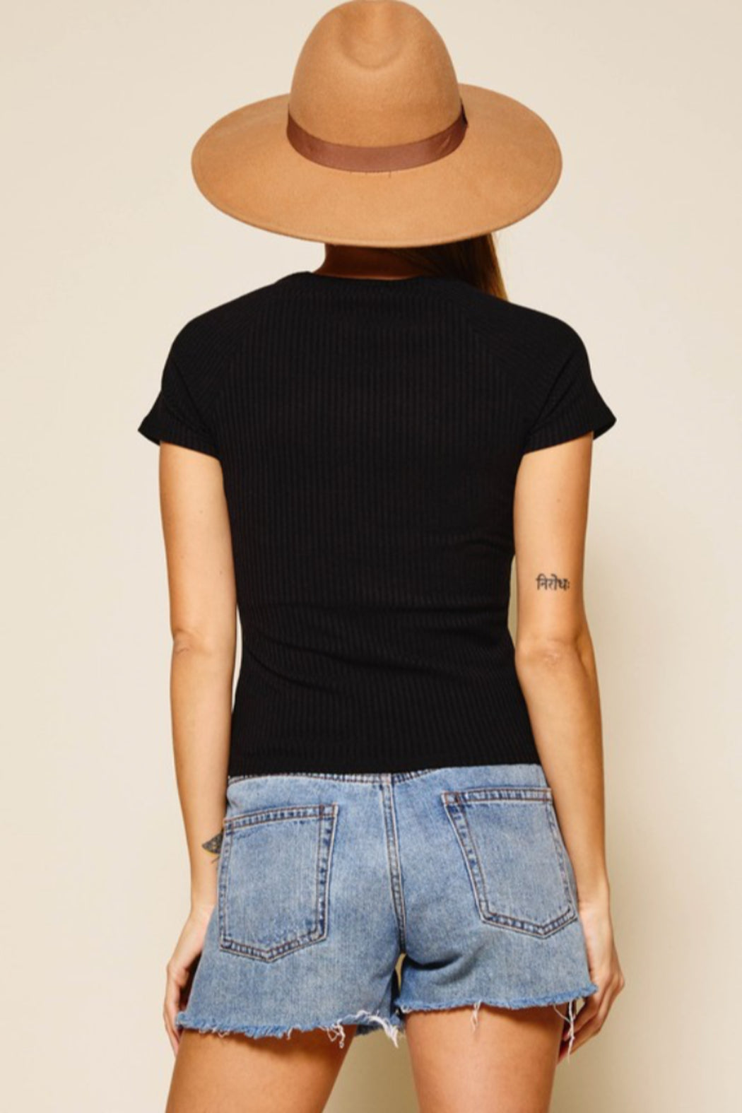Cap Sleeve Ribbed Top