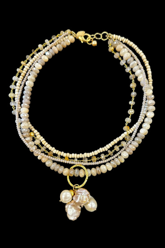 Capped Pearl Necklace
