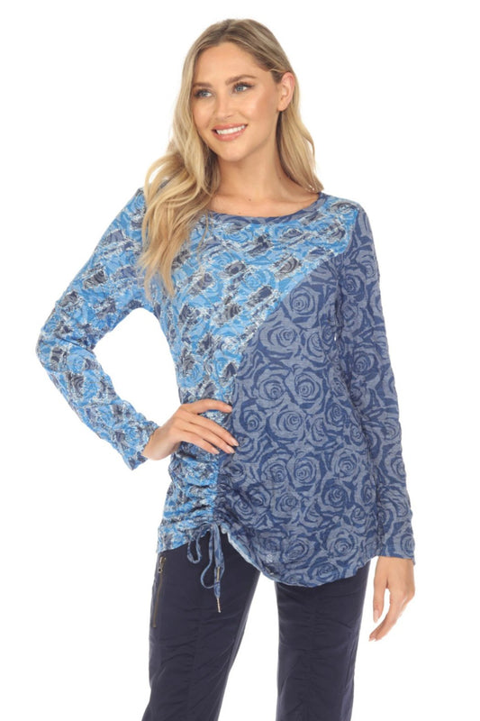 Blue Mix Crinkle Top
