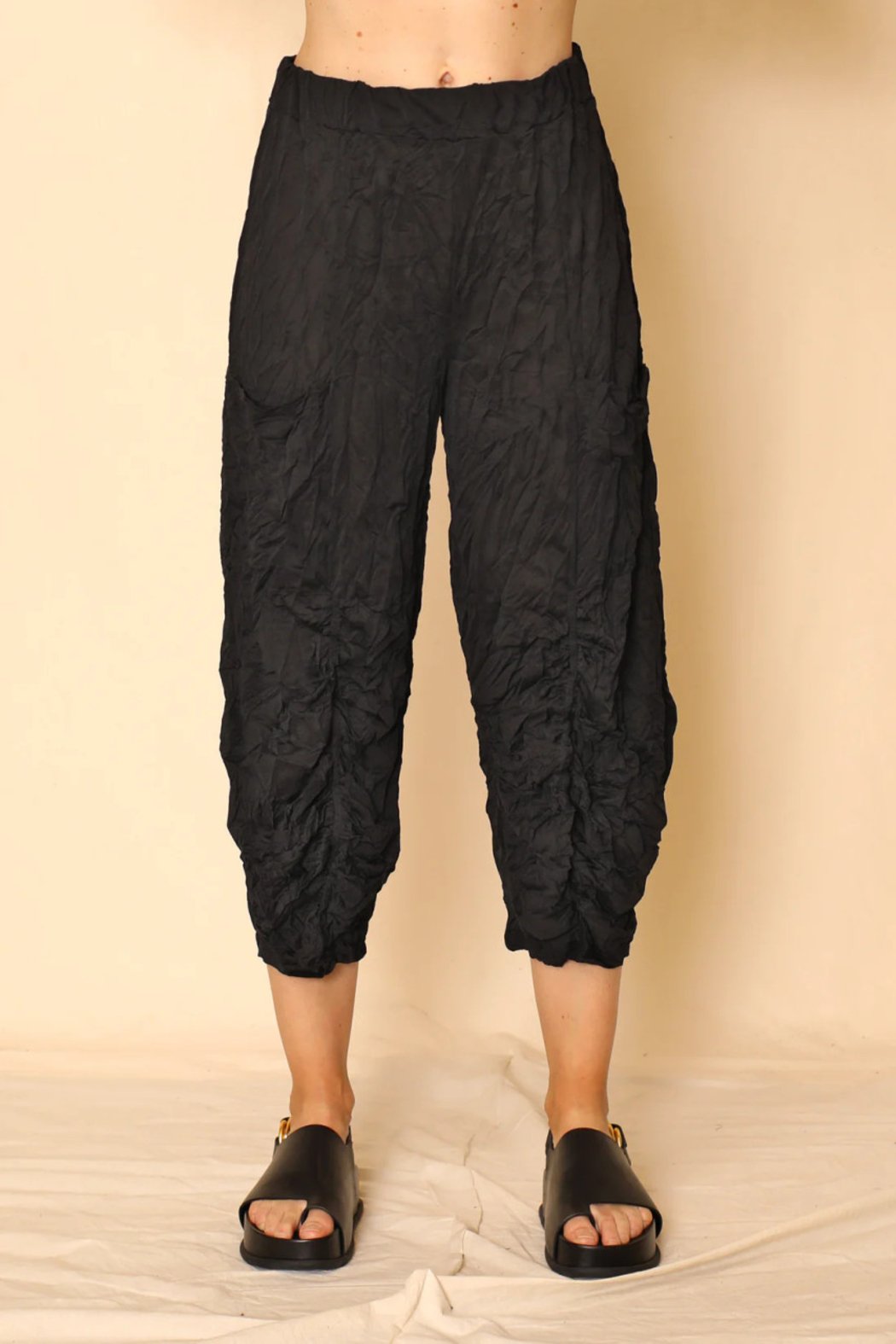 Black Crinkle Pant